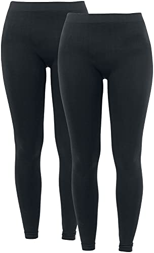 RED by EMP Damen Schwarze Basic Leggings mit Stretch-Stoff im Doppelpack XS von RED by EMP