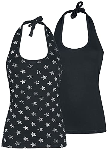 RED by EMP Damen Schwarze Neckholder Tops im Doppelpack XXL von RED by EMP