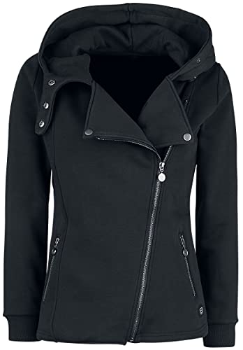 RED by EMP Damen Schwarze Sweat Kapuzenjacke im Biker Style 3XL von RED by EMP