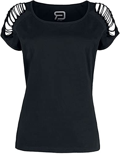 RED by EMP Damen Schwarzes T-Shirt mit Cut-Outs an den Ärmeln L von RED by EMP