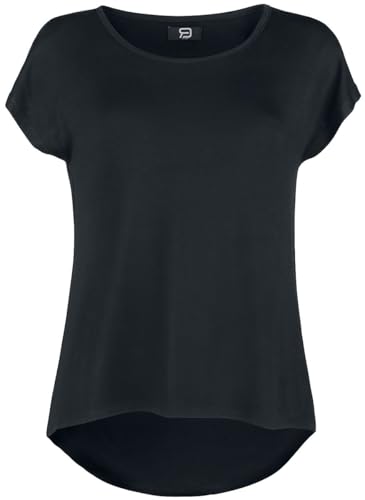 RED by EMP Damen Schwarzes lockeres Basic T-Shirt aus weich fließendem, elastischem Material L von RED by EMP
