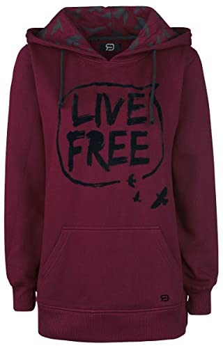 RED by EMP Damen dunkelroter Langer Hoodie mit Print L von RED by EMP