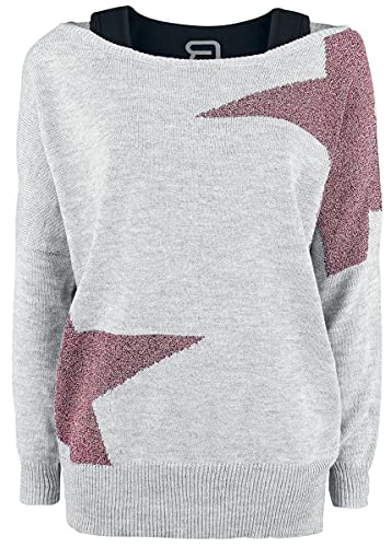 RED by EMP Damen grau-Schwarze Shirt-Kombination aus Sweatshirt und Top L von RED by EMP