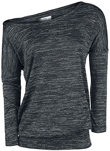 RED by EMP Damen grau meliertes Basic Langarmshirt XXL von RED by EMP