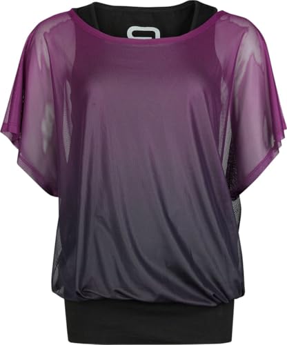 RED by EMP Damen lila/schwarzes T-Shirt und Top 2 in 1 XL von RED by EMP