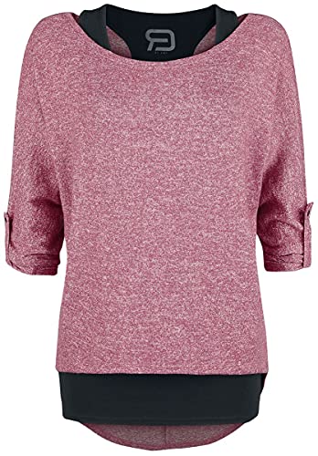RED by EMP Damen rot-Schwarze Shirt-Kombination aus Sweatshirt und Top XXL von RED by EMP