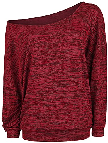 RED by EMP Damen rot meliertes lockeres Langarmshirt S von RED by EMP