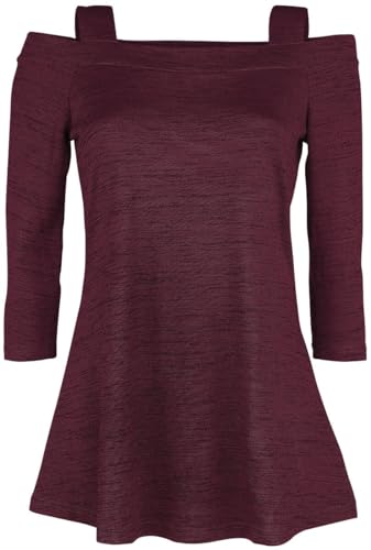 RED by EMP Damen rotes Langarmshirt mit ausgestelltem Saum S von RED by EMP