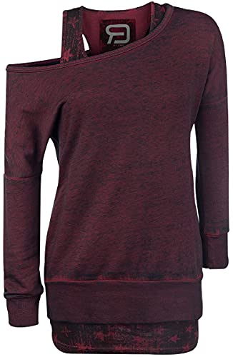 RED by EMP Damen rotes Sweatshirt im Double-Layer-Look S von RED by EMP