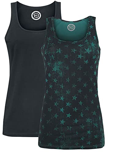 RED by EMP Damen schwarz-grüne Tops im Doppelpack 3XL von RED by EMP