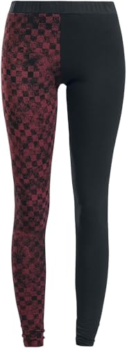 RED by EMP Damen schwarz-rote Leggings im Schachbrett-Muster XS von RED by EMP