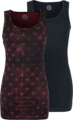 RED by EMP Damen schwarz-rote Tops im Doppelpack 3XL von RED by EMP