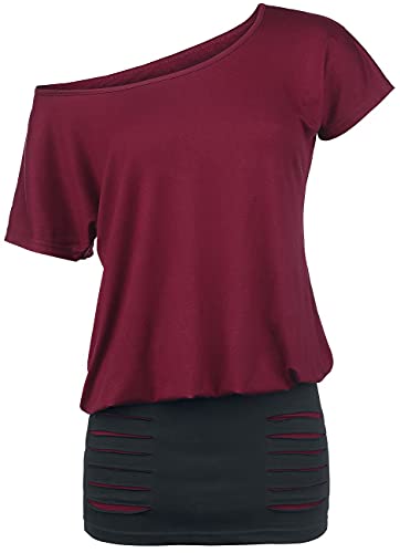 RED by EMP Damen schwarz-rotes kurzes Kleid XS von RED by EMP