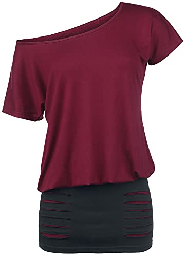 RED by EMP Damen schwarz-rotes kurzes Kleid mit Cut-Outs L von RED by EMP