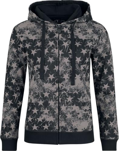 RED by EMP Damen schwarze Kapuzenjacke mit Allover Print mit Sternen L von RED by EMP