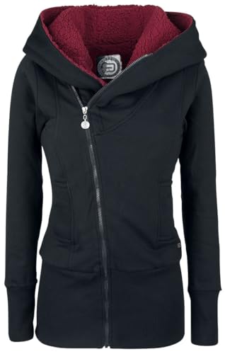 RED by EMP Damen schwarze Kapuzenjacke mit Teddyfell-Kapuze L von RED by EMP