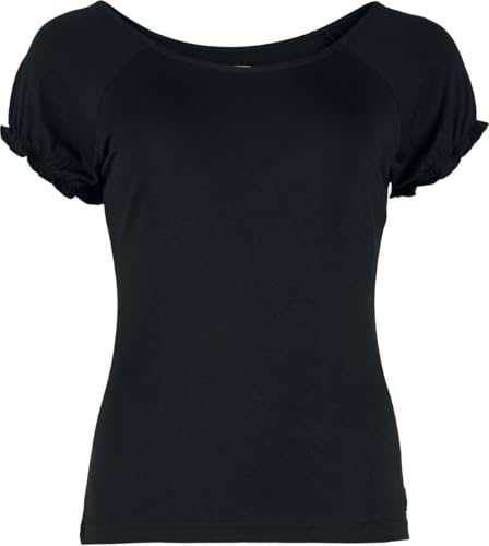 RED by EMP Damen schwarzes Basic T-Shirt mit kleinen Rüschen aus weichem elastischem Material XXL RED by EMP Damen schwarzes Basic T-Shirt mit kleinen Rüschen aus weichem elastischem Material XXL von RED by EMP