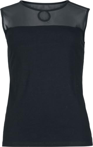 RED by EMP Damen schwarzes Basic Top mit Mesheinsatz M von RED by EMP