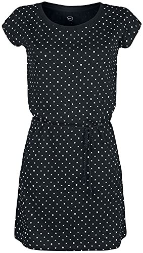 RED by EMP Damen schwarzes Kleid mit Taillengürtel und Pünktchen XL von RED by EMP