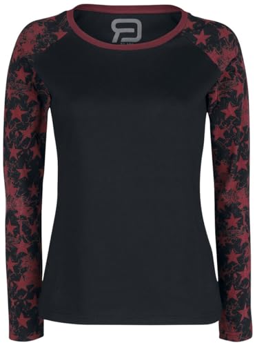 RED by EMP Damen schwarzes Langarmshirt mit Sternchen-Print M von RED by EMP