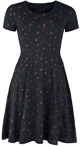 RED by EMP Damen schwarzes kurzes Kleid mit Sternchen-Print M von RED by EMP