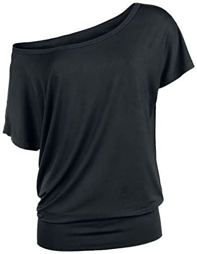 RED by EMP Damen schwarzes lockeres Basic T-Shirt 5XL von RED by EMP