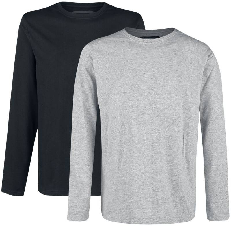 RED by EMP Doppelpack Longsleeves Grau und Schwarz mit Rundhalsausschnitt Langarmshirt schwarz grau in 3XL RED by EMP Doppelpack Longsleeves Grau und Schwarz mit Rundhalsausschnitt Langarmshirt schwarz grau in 3XL von RED by EMP