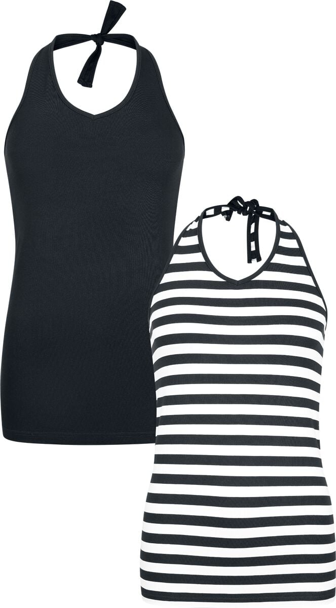 RED by EMP Doppelpack Neckholder-Tops Top schwarz weiß in L von RED by EMP