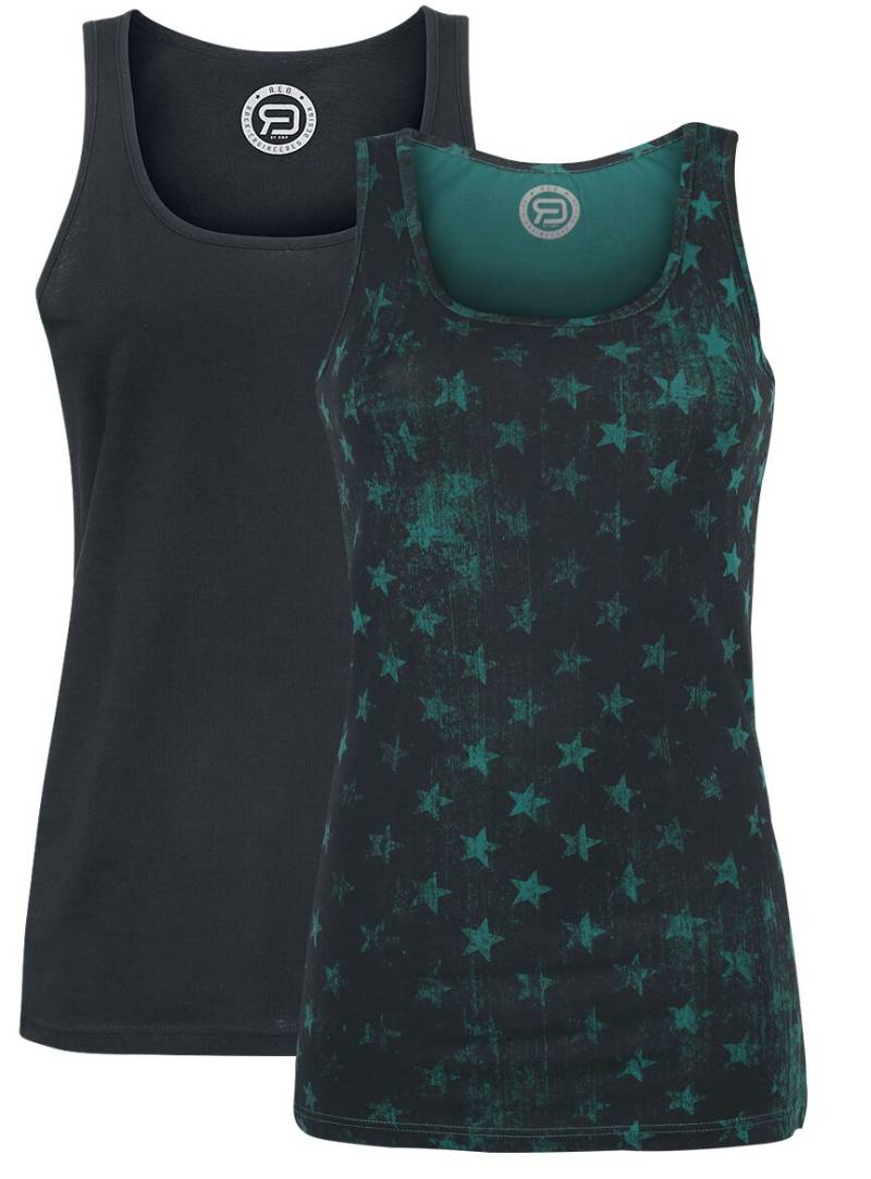 RED by EMP Doppelpack Tops Top schwarz grün in XXL von RED by EMP