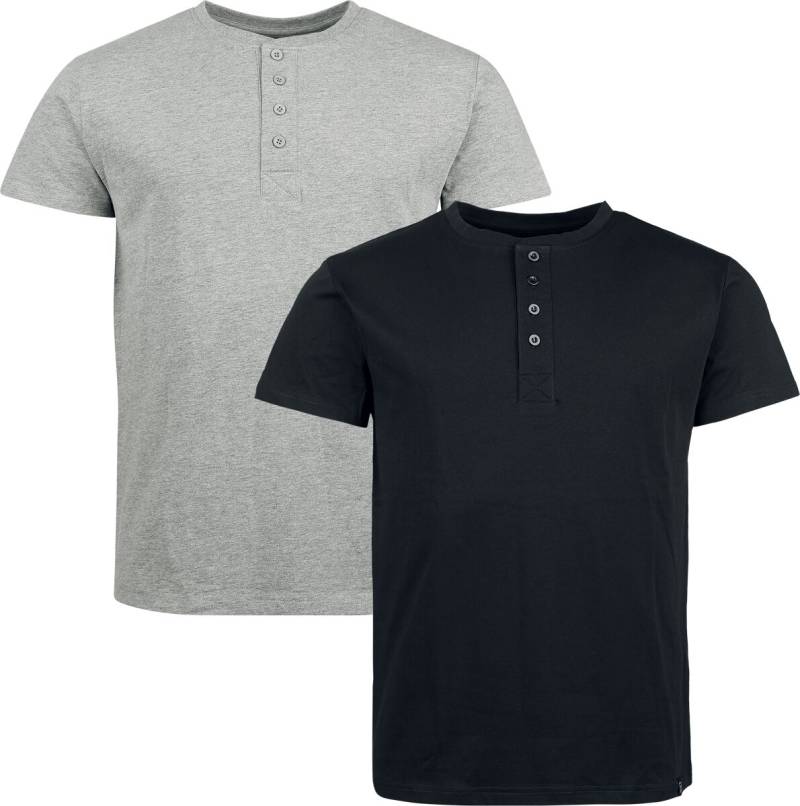 RED by EMP Double Pack Shirts T-Shirt schwarz grau in XXL von RED by EMP