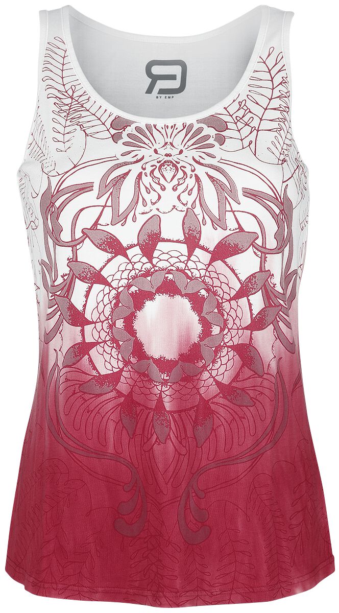 RED by EMP Farbverlauf Tank Top mit Mandala Print Top weiß rot in S von RED by EMP