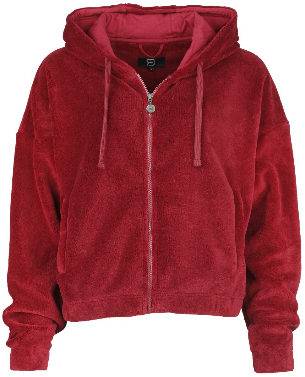 RED by EMP Fluffy Hoodie Jacket Kapuzenjacke rot in L von RED by EMP