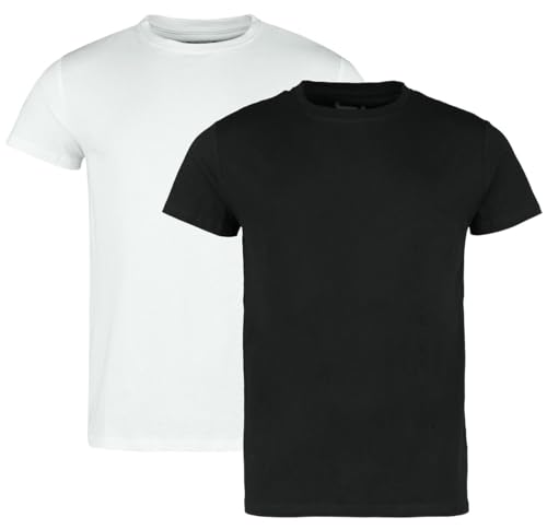 RED by EMP Herren Basic Doppelpack T-Shirts in schwarz und weiß - angenehmer, weicher Baumwollstoff S von RED by EMP