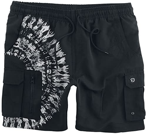 RED by EMP Herren Schwarze Badeshorts mit Batik Motiv M von RED by EMP