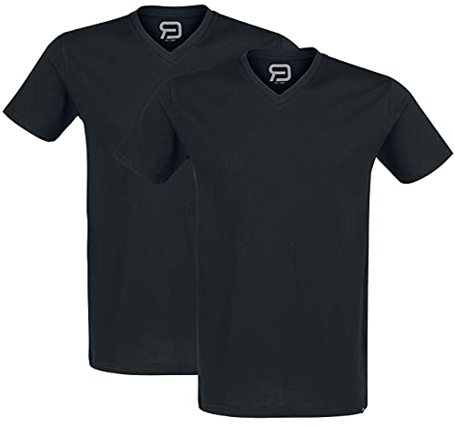 RED by EMP Herren Schwarze Basic T-Shirts im Doppelpack - Robustes Aber angenehm zu tragendes Baumwollmaterial XL von RED by EMP