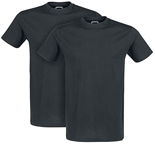 RED by EMP Herren Schwarze Basic T-Shirts mit Rundhalsausschnitt im Doppelpack L von RED by EMP