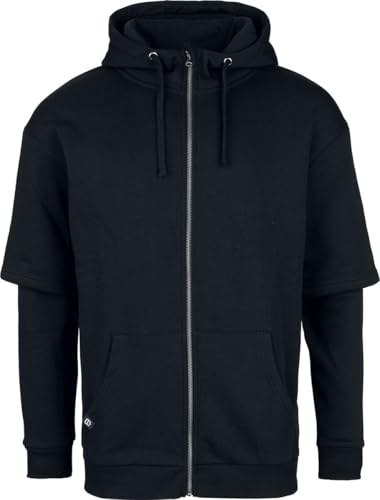 RED by EMP Herren Schwarze Kapuzenjacke im Double Layer Look S von RED by EMP