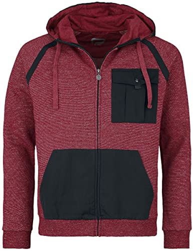 RED by EMP Herren rote Sweatjacke mit schwarzer Tasche und Kapuze XXL von RED by EMP