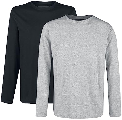 RED by EMP Herren schwarz-graue Basic Longsleeves im Doppelpack - Robustes Aber angenehm zu tragendes Baumwollmaterial M RED by EMP Herren schwarz-graue Basic Longsleeves im Doppelpack - Robustes Aber angenehm zu tragendes Baumwollmaterial M von RED by EMP