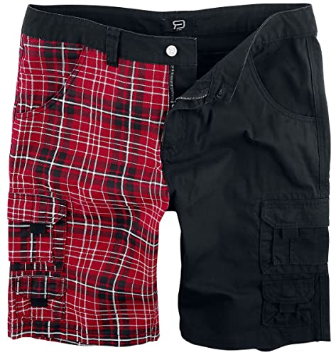 RED by EMP Herren schwarz-rote Karoshorts mit Taschen L von RED by EMP