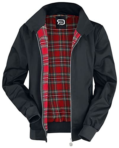 RED by EMP Herren schwarze Basic Jacke mit karriertem Futter L von RED by EMP