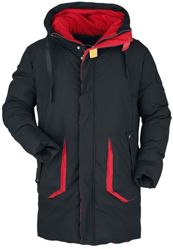 RED by EMP Herren schwarze Winterjacke mit roten Farbakzenten M von RED by EMP