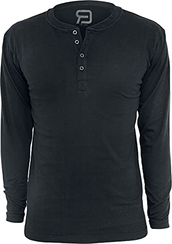 RED by EMP Herren schwarzes Basic Langarmshirt mit Kopfleiste 3XL von RED by EMP