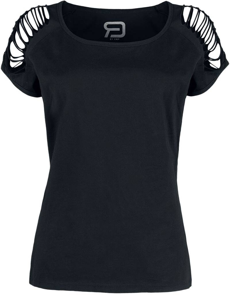 RED by EMP Schwarzes T-Shirt mit Cut-Outs an den Ärmeln T-Shirt schwarz in S von RED by EMP