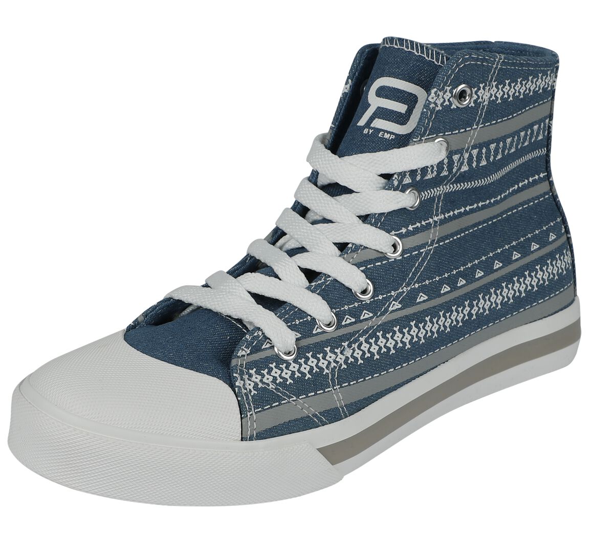 RED by EMP Sneaker with Graphic Ornaments Sneaker high blau grau weiß in EU37 von RED by EMP