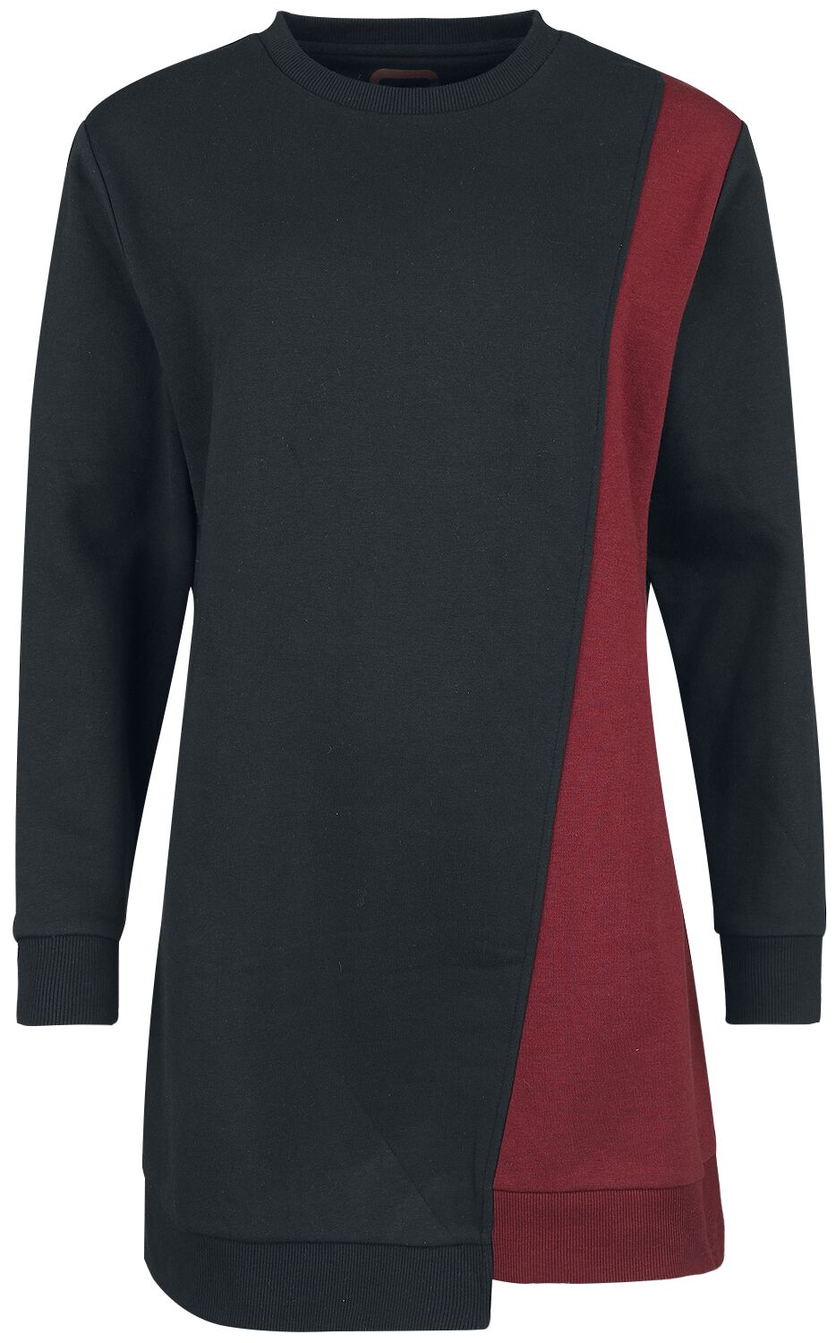 RED by EMP Sweatshirt Dress with asymmetrical Cut Kurzes Kleid schwarz dunkelrot in XXL von RED by EMP