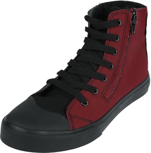 RED by EMP Unisex schwarz-rote High Sneaker mit Reißverschluss EU41 von RED by EMP