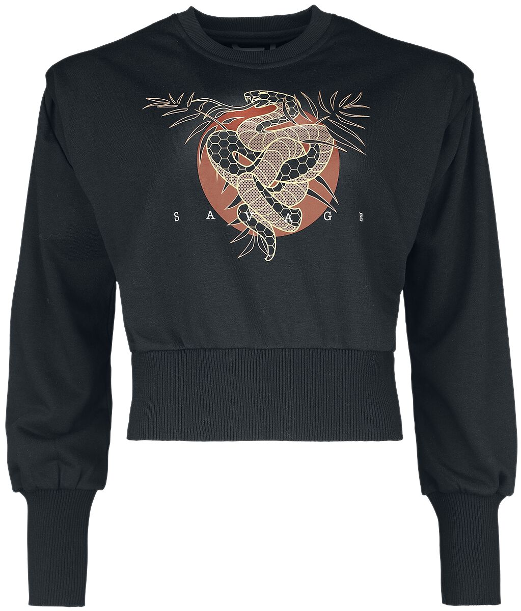 Sweatshirt für Damen  schwarz "Cropped Sweatshirt mit Asia- Print" von RED by EMP von RED by EMP