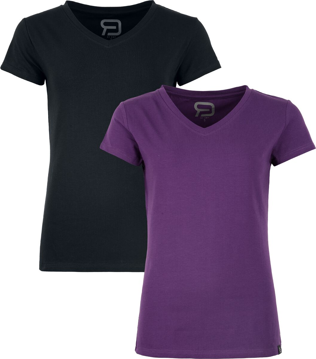 T-Shirt für Damen schwarz/lila "Double Pack T-Shirts" von RED by EMP T-Shirt für Damen schwarz/lila "Double Pack T-Shirts" von RED by EMP von RED by EMP