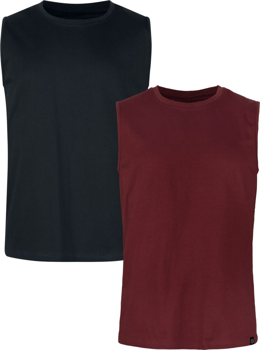Tank-Top für Männer  schwarz/bordeaux "Double Pack Shirts" von RED by EMP von RED by EMP